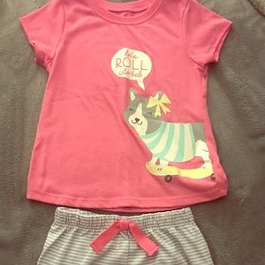 Carter’s Pink & Gray Striped PJ Set